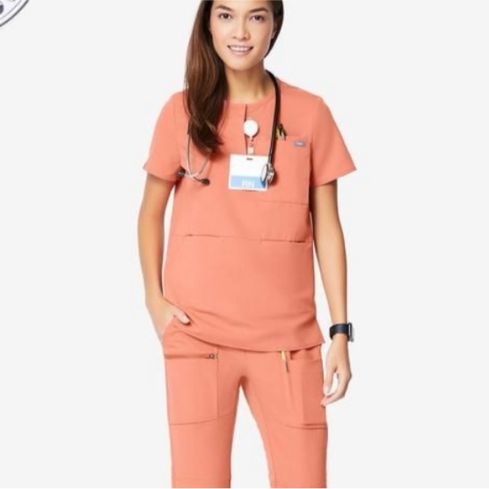 Figs Limited Edition Coral Small Zaria Top